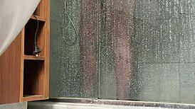 Shame and thrill hit hard as bbw fingers herself in shower