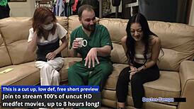 what happens backstage when dr tampa gloves up blaire celeste's pierced nipples and shaved pussy in latex?