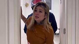 what if motoboy fucks peeing woman in ladies bathroom till she begs for more cum??