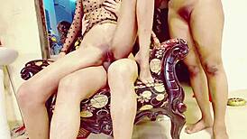 desi uttaran20 gets rough ffm threesome pounding tight holes