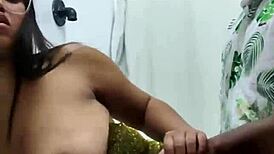 gostosa grabs black cock for rough bathroom doggystyle