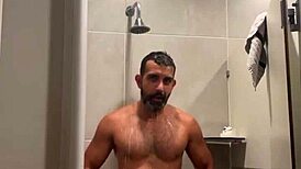 Gym shower steam rises as red thong clings to wet curves... prusquinttus tempts