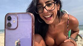 renatinha mello teases live private beach chat with public flashes of her curves