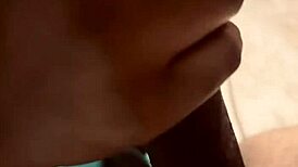 brown skin latina milf slurps sloppy on big black cock