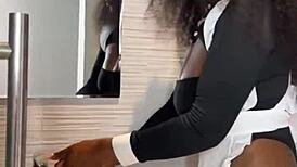 yo check this ebony maid caught riding boss's monster cock doggystyle squirting everywhere full vid 😲🍑💦