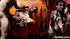 demons host hellish goth orgy with deepthroats gangbang
