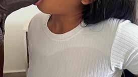 Amateur Couple Devours Huge Meat Dildo in Rough POV Deepthroat Ball Licking. Nysdel Action