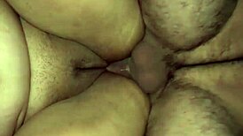 Stepmom moans on all fours eating pussy then takes hard cock