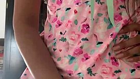 Innocent Pajama Girl Flashes Natural Tits on Hidden Spy Cam