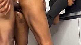 yo check this ebony maid caught riding boss's monster cock doggystyle squirting everywhere full vid 😲🍑💦