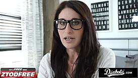 Nerdy Small-Tit Babe Takes Deep Doggystyle and Cowgirl Ride