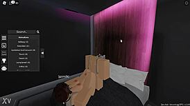 Girlfriend footjobs me during roblox