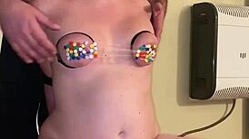 Tits Bound in BDSM Rope for Maledom Slapping and Submission Play