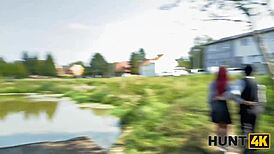 i'm that redhead whore cheatin on boyfriend public playin natural tits