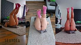 triple cam catches my curvy latina gym ass shake naked