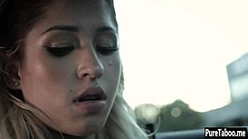 sexy blonde teen jumps big black cock interracial taboo