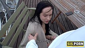 Stepbro's dick sucked greedily then pounds sis pussy hard