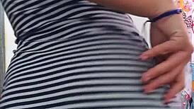 colombian latina secretly rubs her sexy vagina closeup