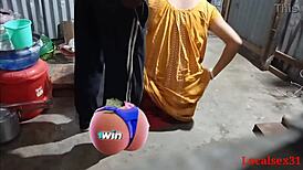 Local Indian Girlfriend's Wild House Cleaning Sex Orgasm Blast