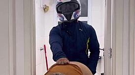 what if motoboy fucks peeing woman in ladies bathroom till she begs for more cum??