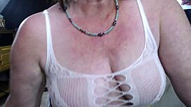 i cum hard in sexy redhead's retro panties