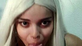 Wellington explodes deep in witch's throat after wild Halloween suck