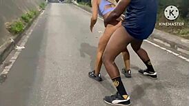 wife cheats cuck with hung black stud on empty street