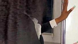 yo check this ebony maid caught riding boss's monster cock doggystyle squirting everywhere full vid 😲🍑💦