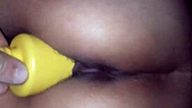 wife squirting hard riding that massive dildo toy