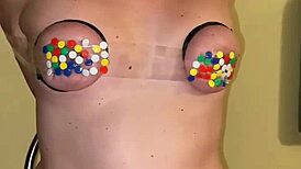 Tits Bound in BDSM Rope for Maledom Slapping and Submission Play