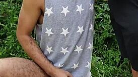 Endowed Farmer's Outdoor Feeding Frenzy Gets Filmed by Buddy