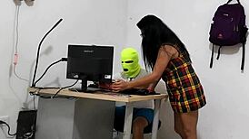 slutty neighbor begs for my huge cock then rides it submissive and hard