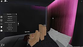 Girlfriend footjobs me during roblox