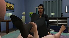 beurette dominated hard by arab femdom in intense cartoon session