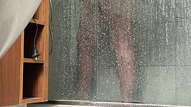 Shame and thrill hit hard as bbw fingers herself in shower
