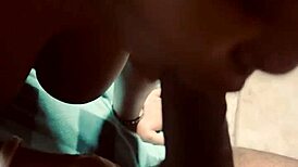 brown skin latina milf slurps sloppy on big black cock