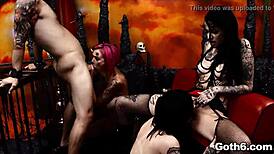 demons host hellish goth orgy with deepthroats gangbang
