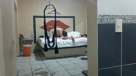 Mexican big ass hooker shows up sucking cock then taking it deep