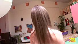 Horny Brunette Lesbian Fingers and Licks Messy Roommate's Tight Pussy