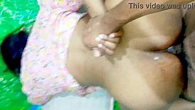indian bhabhi takes rough anal creampie from huge cock close-up