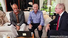 Old Men Gangbang Teen Blonde with Hardcore Cumshots