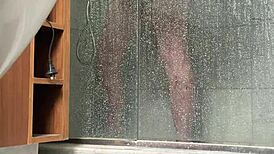 Shame and thrill hit hard as bbw fingers herself in shower