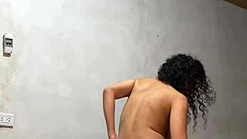 i spied on that perfect athletic colombian college girl's tetona body undressing on hidden cam