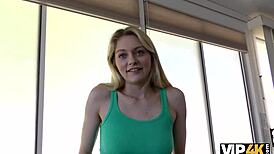 blonde allie rae fucks casting agent for cash wet pussy creampie