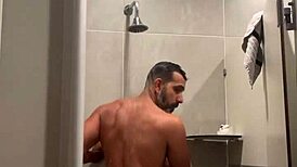 Gym shower steam rises as red thong clings to wet curves... prusquinttus tempts