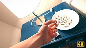 she skips rent payment smokes up then pays with tight anal fuck