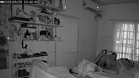 Peeking at Chubby Amateur Couple's Wild Fingering and Fat Orgasm Explosion!