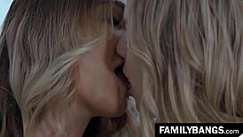 Blair Williams and Giselle Palmer's Cute Stepsister Tribbing Leads to Intense Orgasm