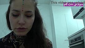 damn this sexy iranian brunette babe gives long homemade blowjob doggystyle ass fuck everything