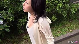 POV Petite Japanese Virgin Teen Sucks Old Stranger Cock First Time Japan Cum Mouth